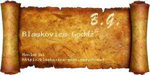 Blaskovics Godó névjegykártya